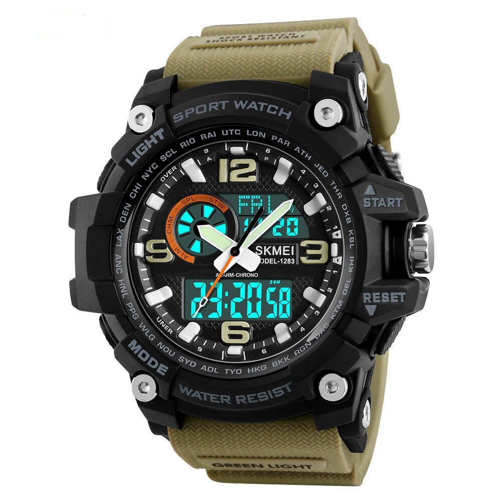 Skmei 1283 Black-Khaki Wristband
