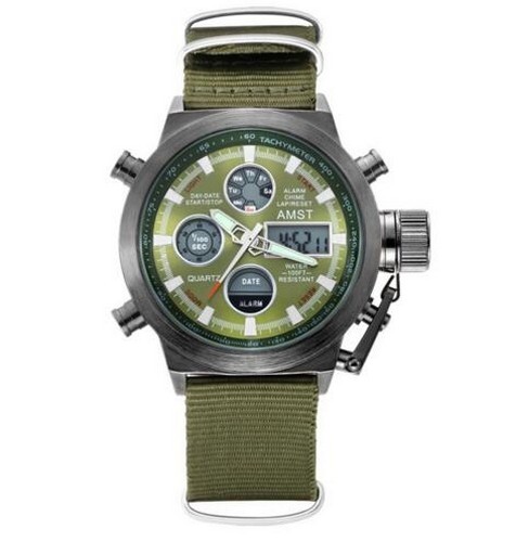 AMST 3003 Black-Green Green Wristband