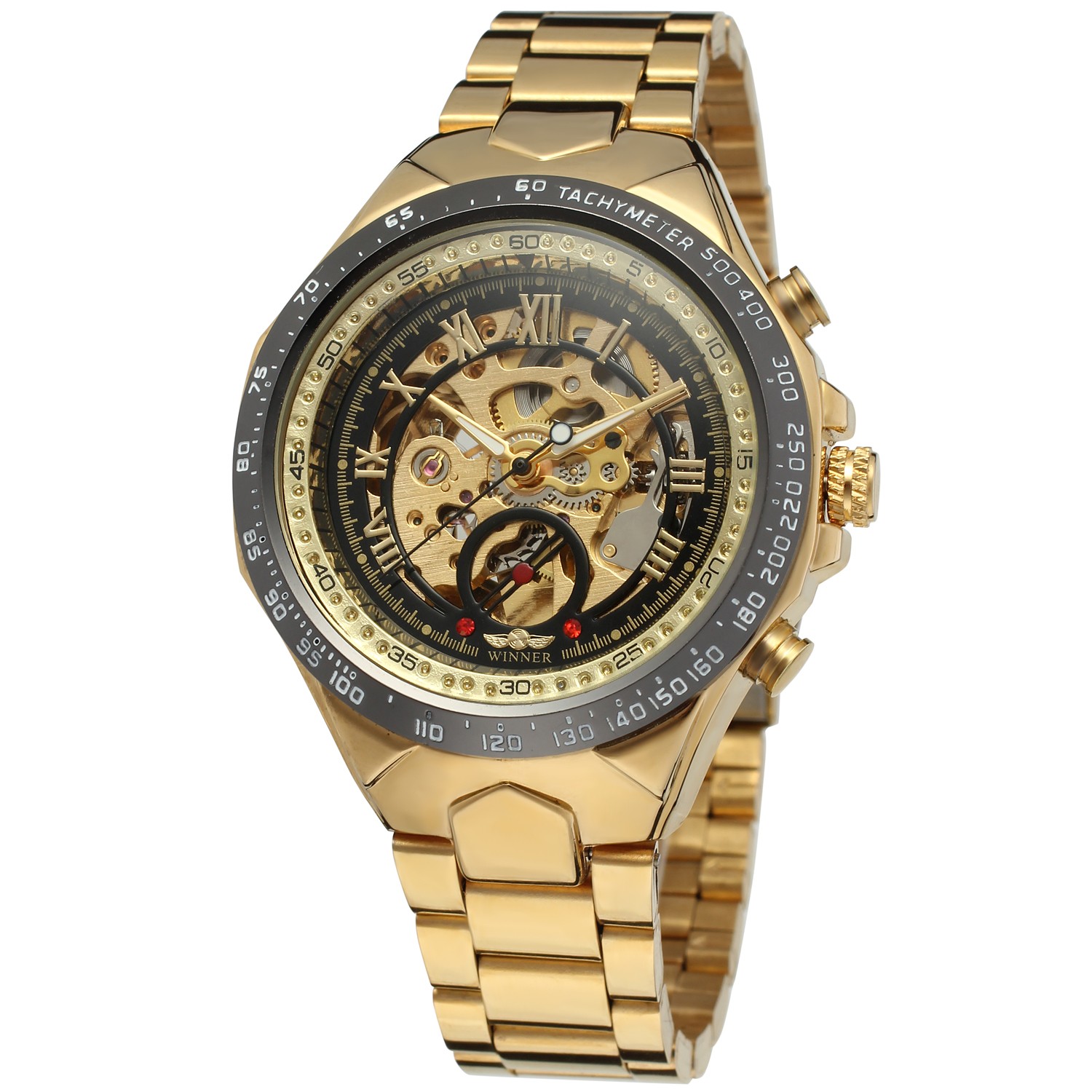 Winner 8067 Gold-Black-Black Red Cristal